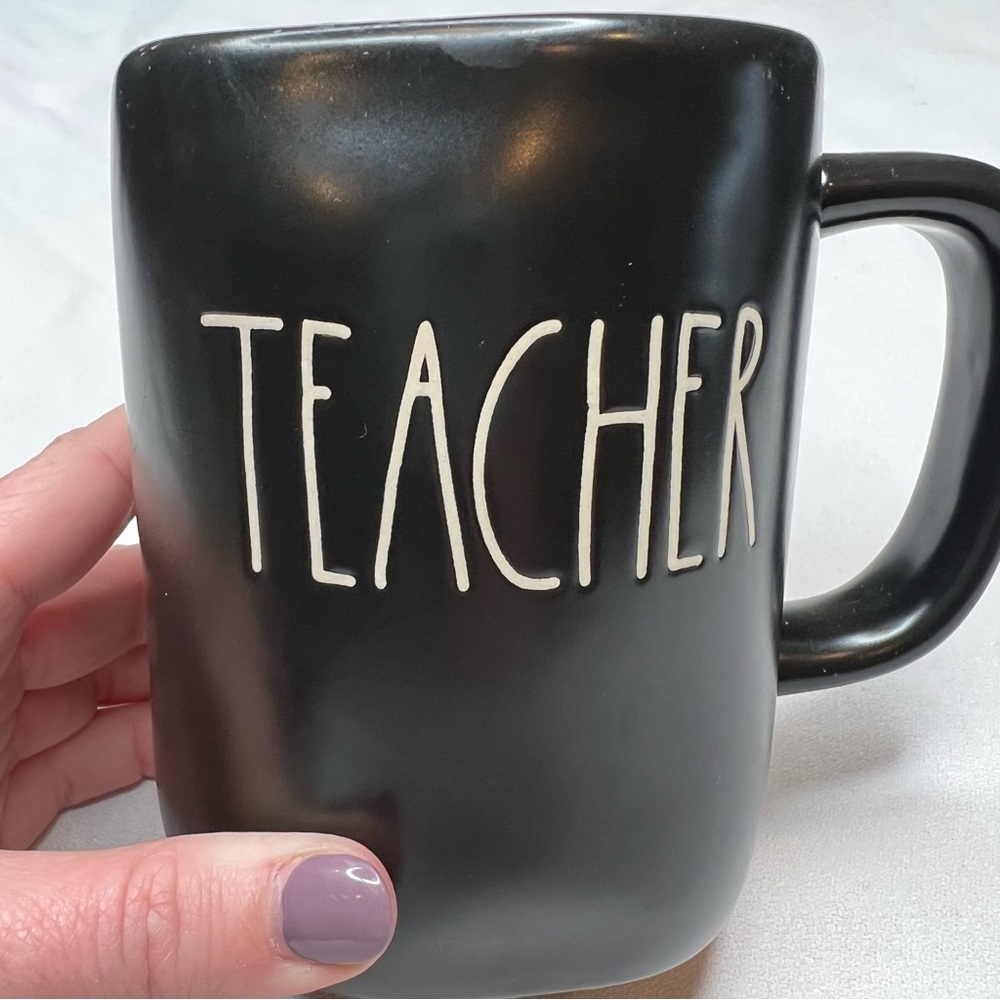 RAE DUNN by Magenta Artisan Collection "TEACHER" Black Coffee Cup Mug
